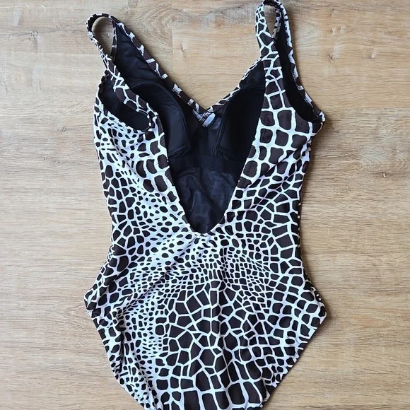 Gottex V Neck Surplice One Piece Swimsuit Sz 10 - Picture 3 of 6